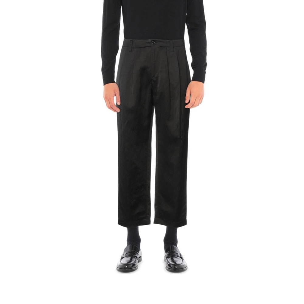 New pants Dolce & Gabanna, men, waist 40, size it 56, black, viscose and linen